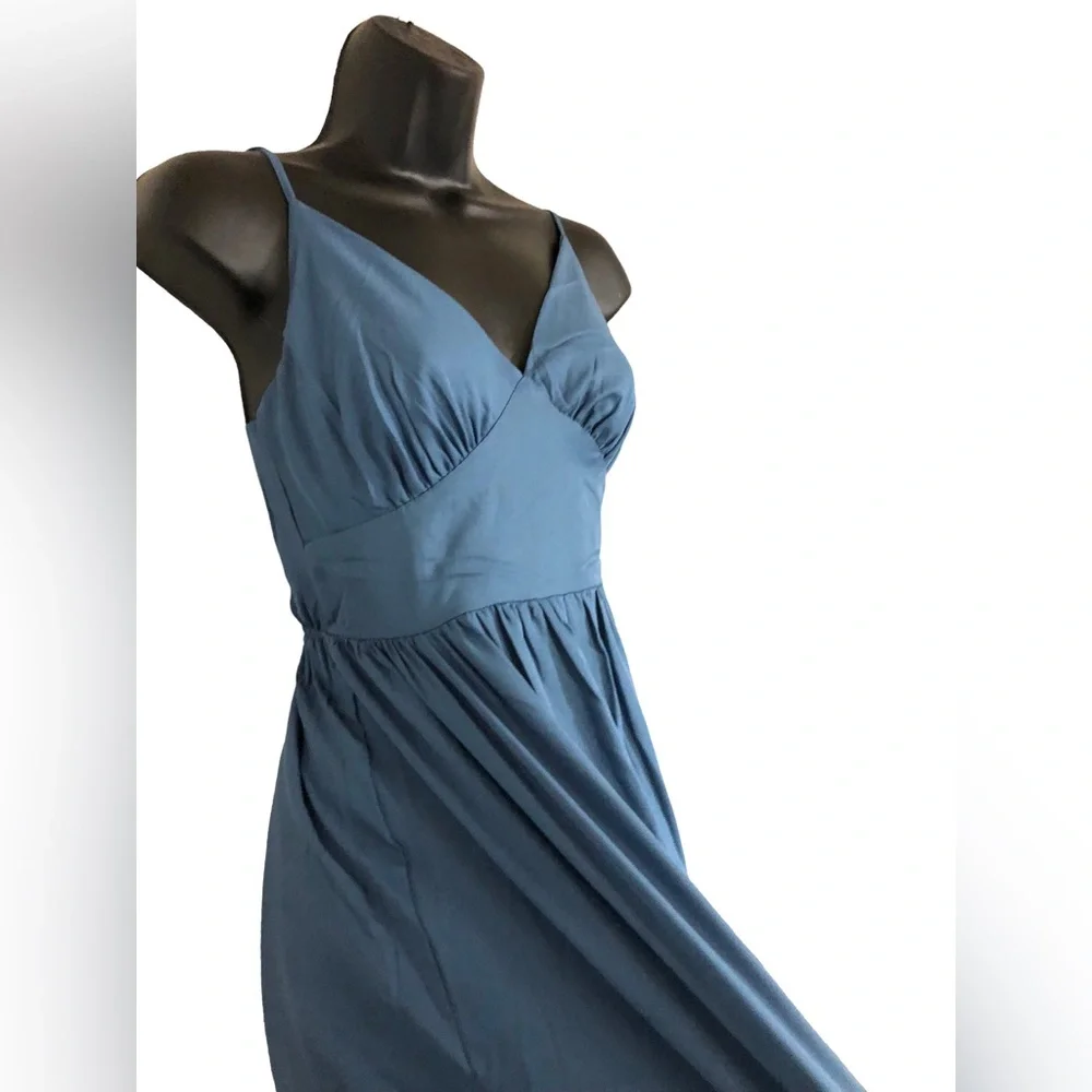 Jessica‎ Simpson blue v-front open tie back tiered spaghetti strap dress size XS